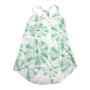 Otaheite Hawaii Dress Coverup Beach Chic Blue/Green White Sleeveless Size Small